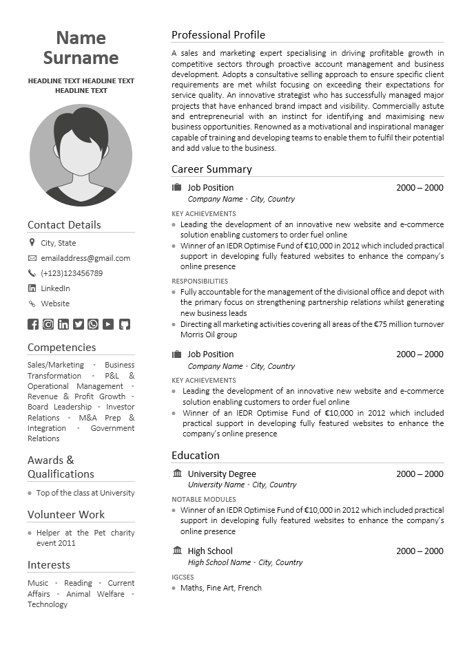 Cv Templates - The Cv Centre Nz